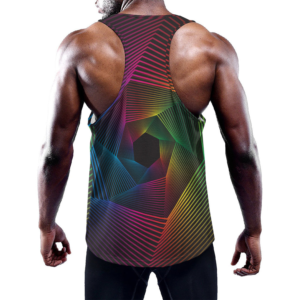 Colorful EDM Geometric Print Training Tank Top