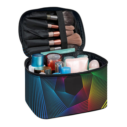 Colorful EDM Geometric Print Travel Makeup Bag