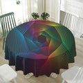 Colorful EDM Geometric Print Waterproof Round Tablecloth