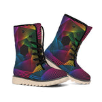 Colorful EDM Geometric Print Winter Boots