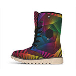 Colorful EDM Geometric Print Winter Boots