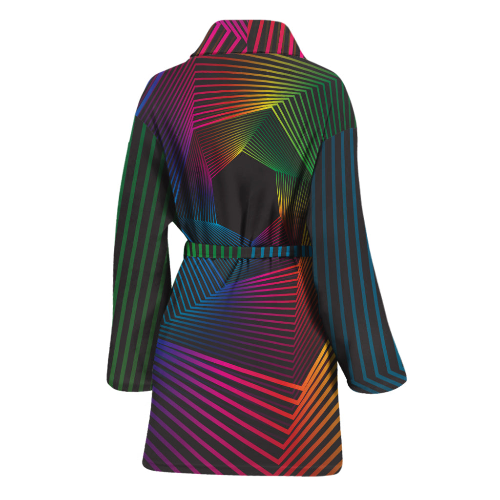 Colorful EDM Geometric Print Women's Bathrobe