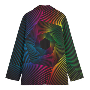 Colorful EDM Geometric Print Women's Blazer