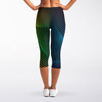 Colorful EDM Geometric Print Women's Capri Leggings