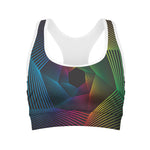 Colorful EDM Geometric Print Women's Sports Bra