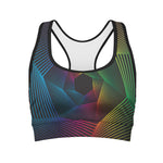 Colorful EDM Geometric Print Women's Sports Bra