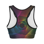 Colorful EDM Geometric Print Women's Sports Bra