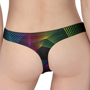 Colorful EDM Geometric Print Women's Thong