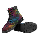 Colorful EDM Geometric Print Work Boots