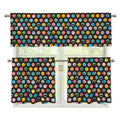Colorful Emoji Faces Pattern Print 3 Piece Kitchen Curtains