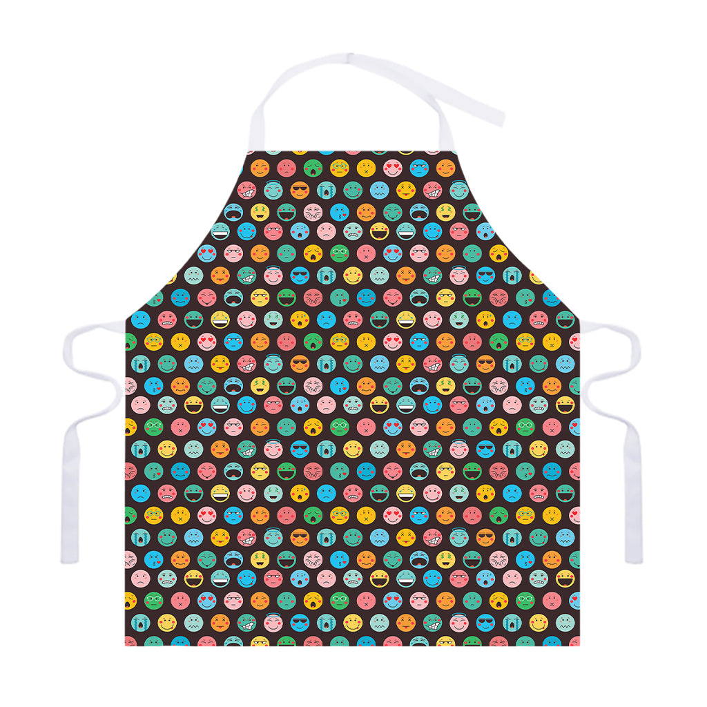 Colorful Emoji Faces Pattern Print Adjustable Apron