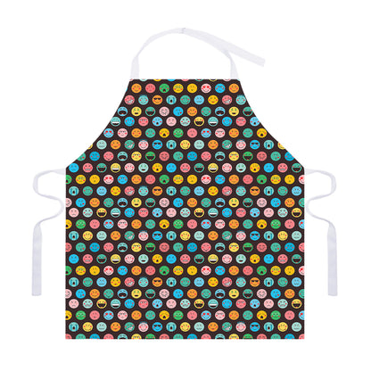Colorful Emoji Faces Pattern Print Adjustable Apron