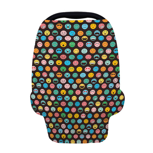 Colorful Emoji Faces Pattern Print Baby Seat Cover