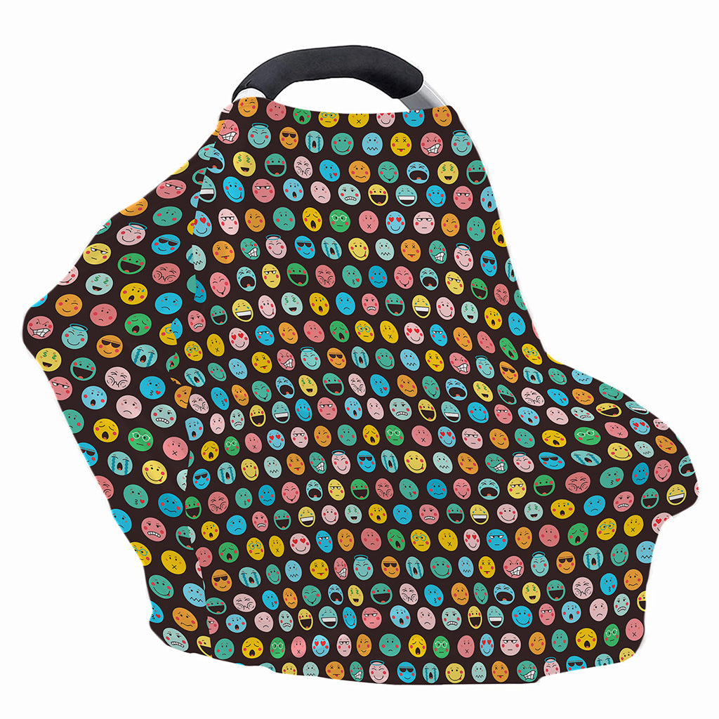 Colorful Emoji Faces Pattern Print Baby Seat Cover