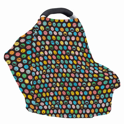 Colorful Emoji Faces Pattern Print Baby Seat Cover