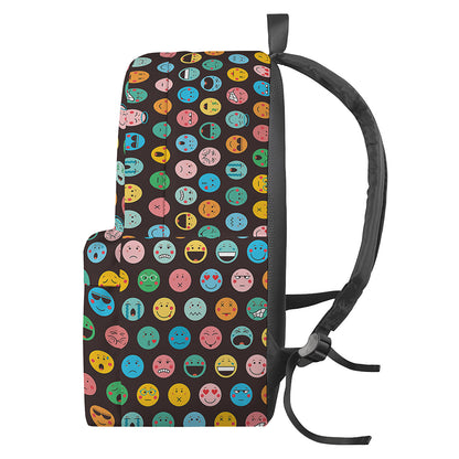 Colorful Emoji Faces Pattern Print Backpack