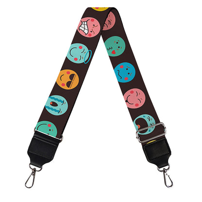 Colorful Emoji Faces Pattern Print Bag Strap