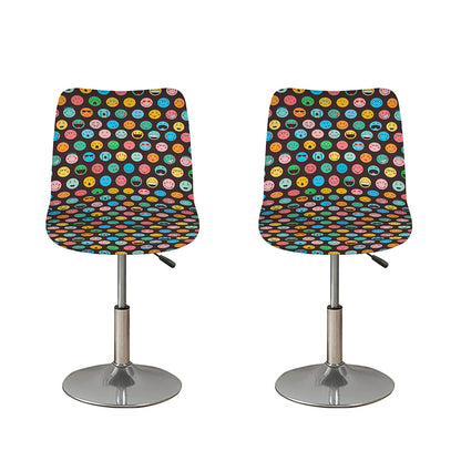 Colorful Emoji Faces Pattern Print Bar Stool Covers