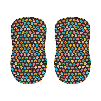 Colorful Emoji Faces Pattern Print Bar Stool Covers