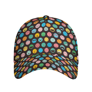 Colorful Emoji Faces Pattern Print Baseball Cap