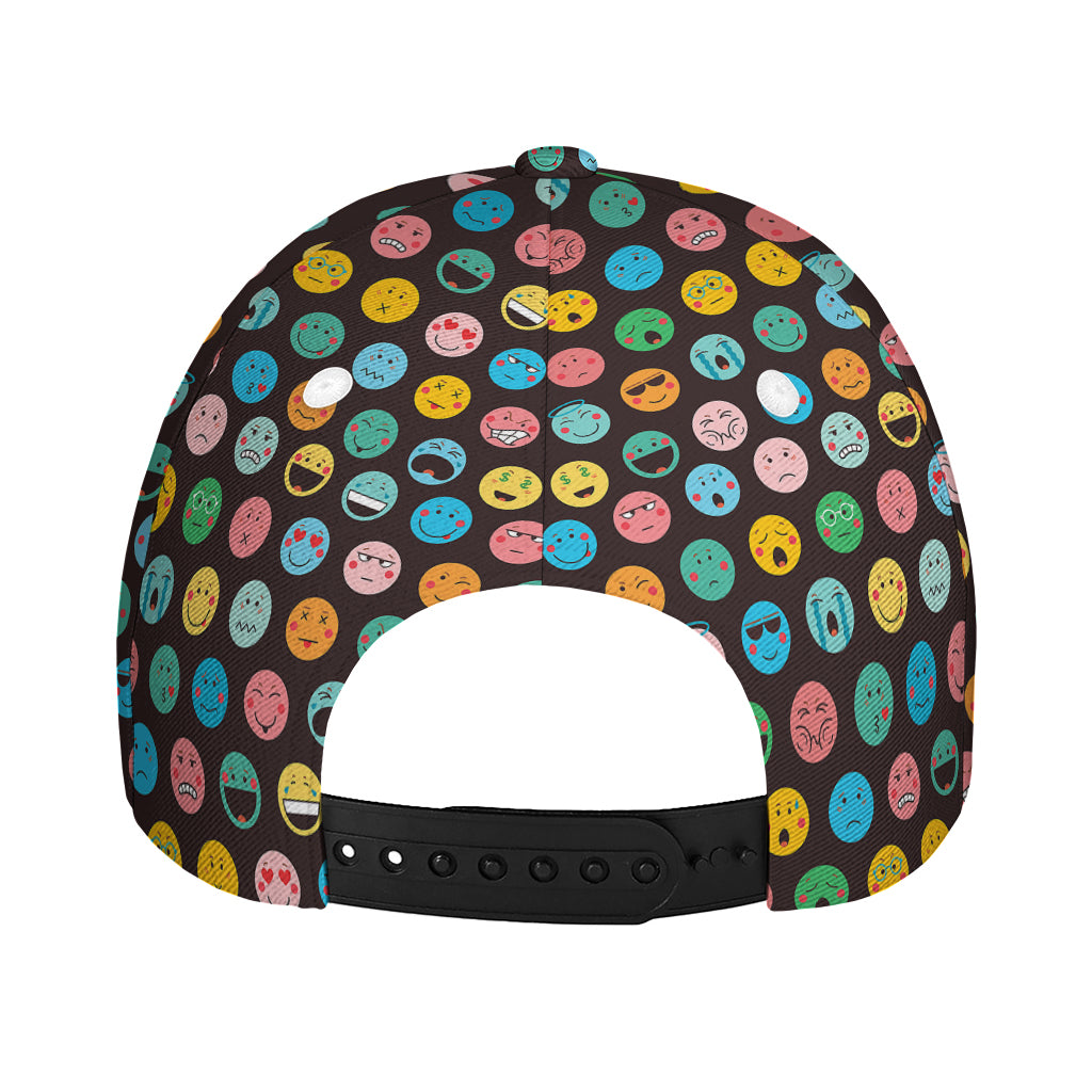 Colorful Emoji Faces Pattern Print Baseball Cap