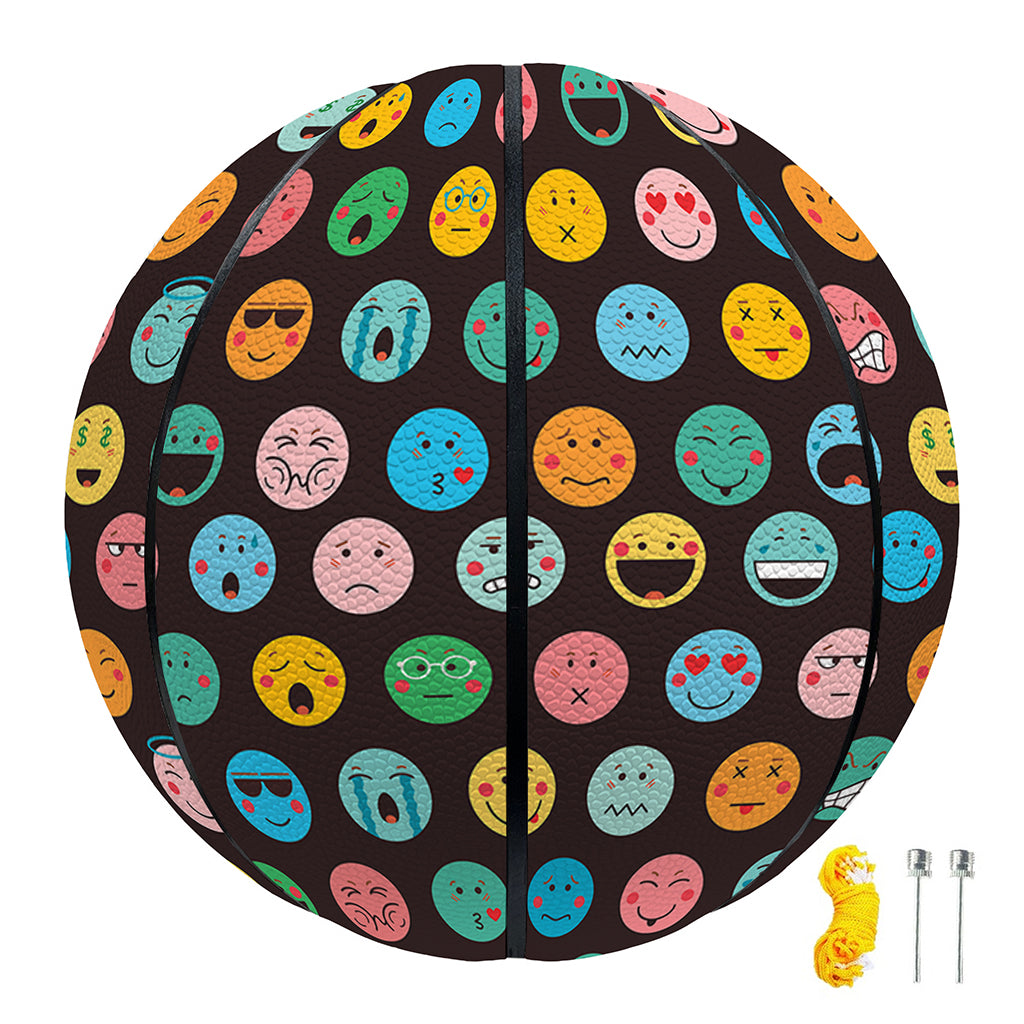 Colorful Emoji Faces Pattern Print Basketball