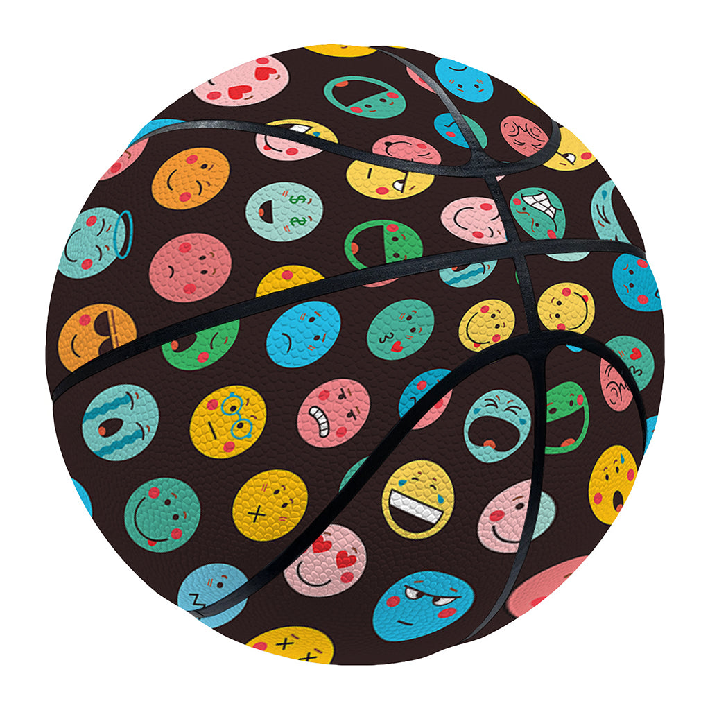 Colorful Emoji Faces Pattern Print Basketball