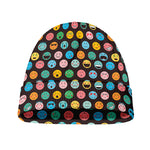 Colorful Emoji Faces Pattern Print Beanie