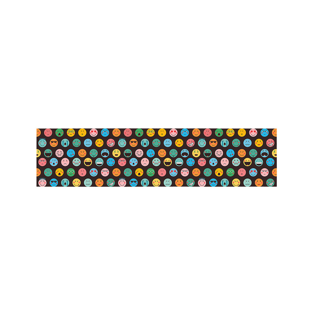 Colorful Emoji Faces Pattern Print Bed Runner