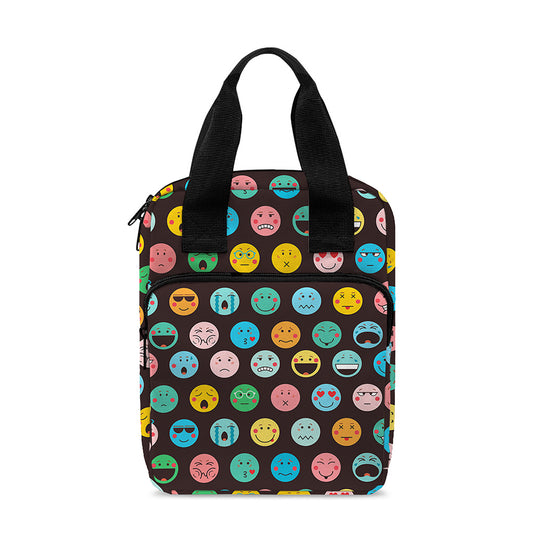 Colorful Emoji Faces Pattern Print Bible Tote Bag