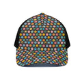 Colorful Emoji Faces Pattern Print Black Mesh Trucker Hat
