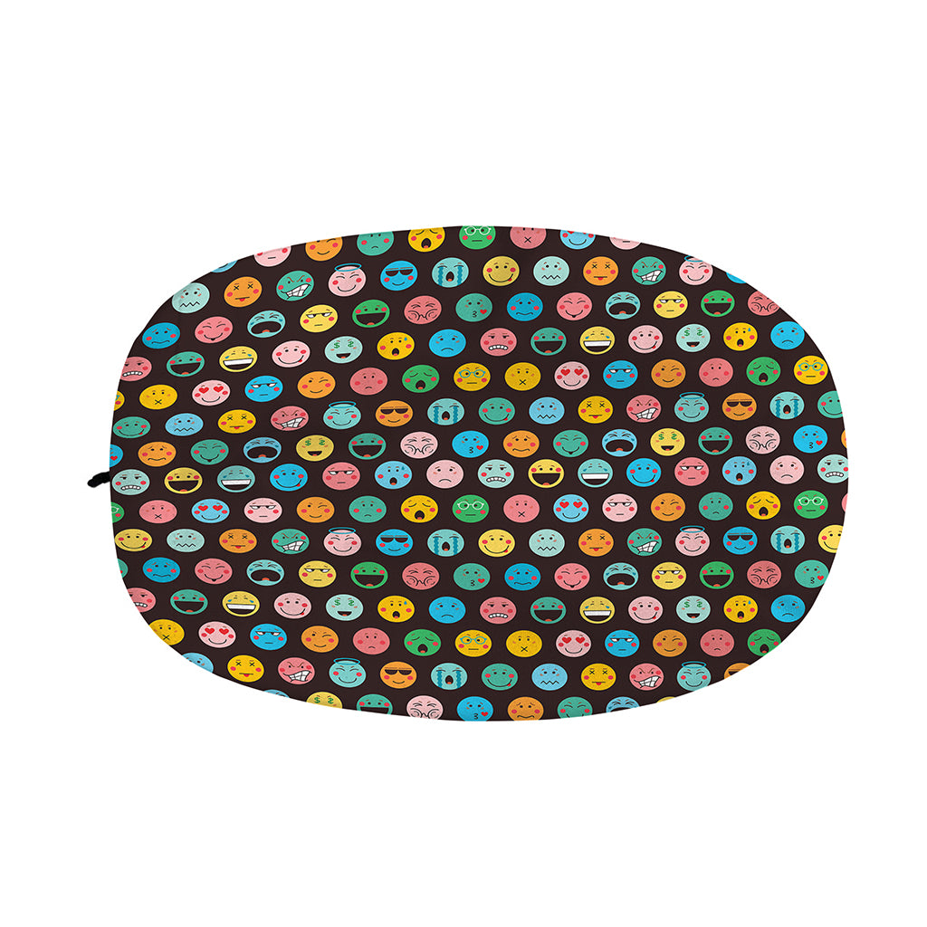 Colorful Emoji Faces Pattern Print Car Side Mirror Covers