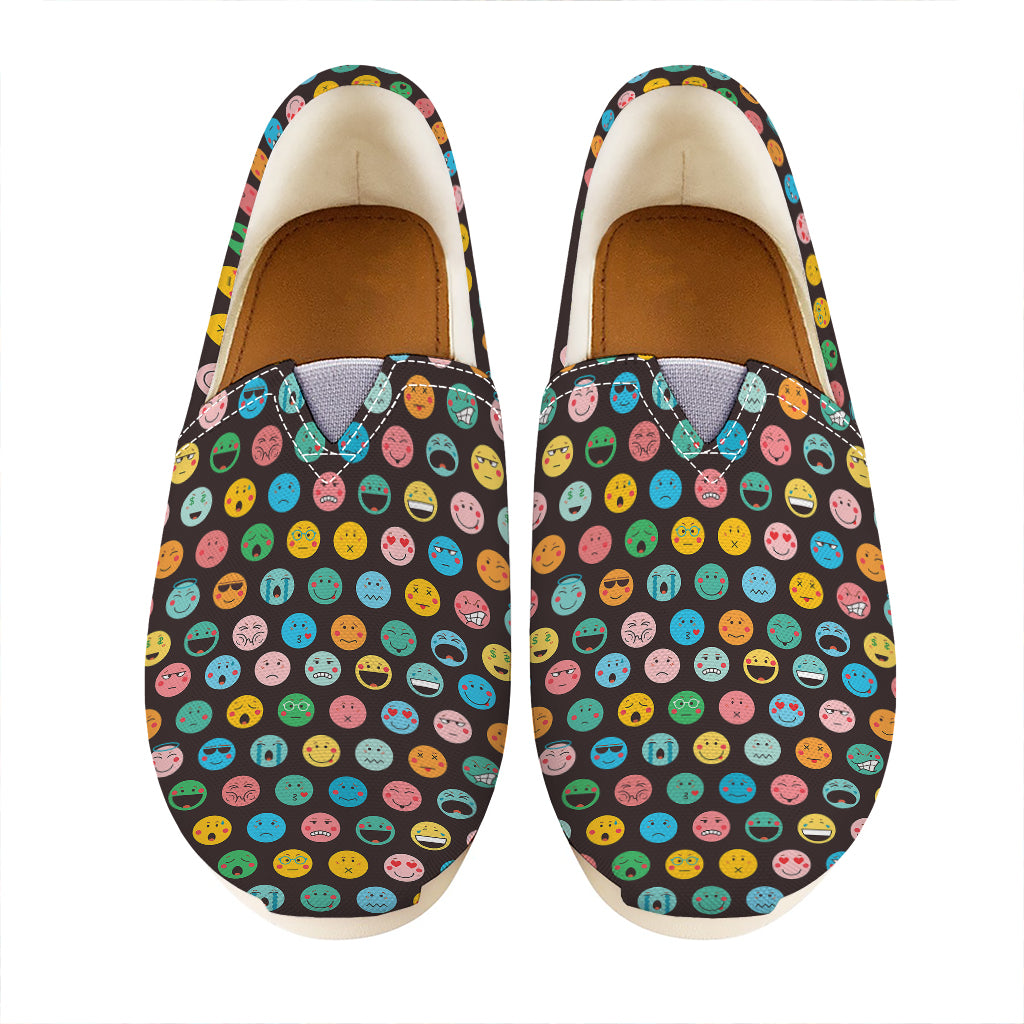 Colorful Emoji Faces Pattern Print Casual Shoes