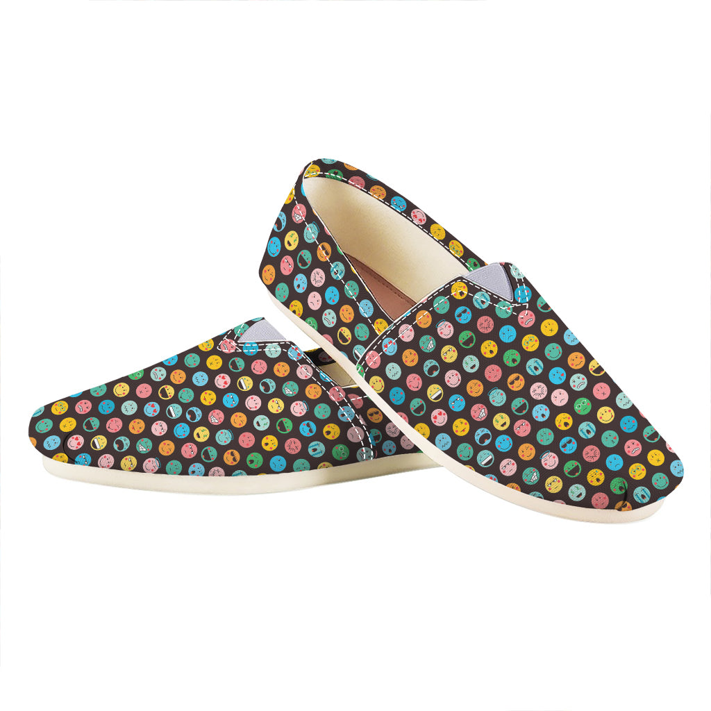 Colorful Emoji Faces Pattern Print Casual Shoes