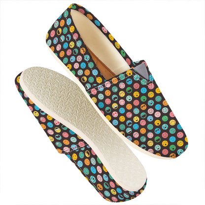 Colorful Emoji Faces Pattern Print Casual Shoes