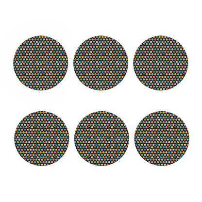Colorful Emoji Faces Pattern Print Coaster Set
