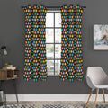 Colorful Emoji Faces Pattern Print Grommet Curtain Panels