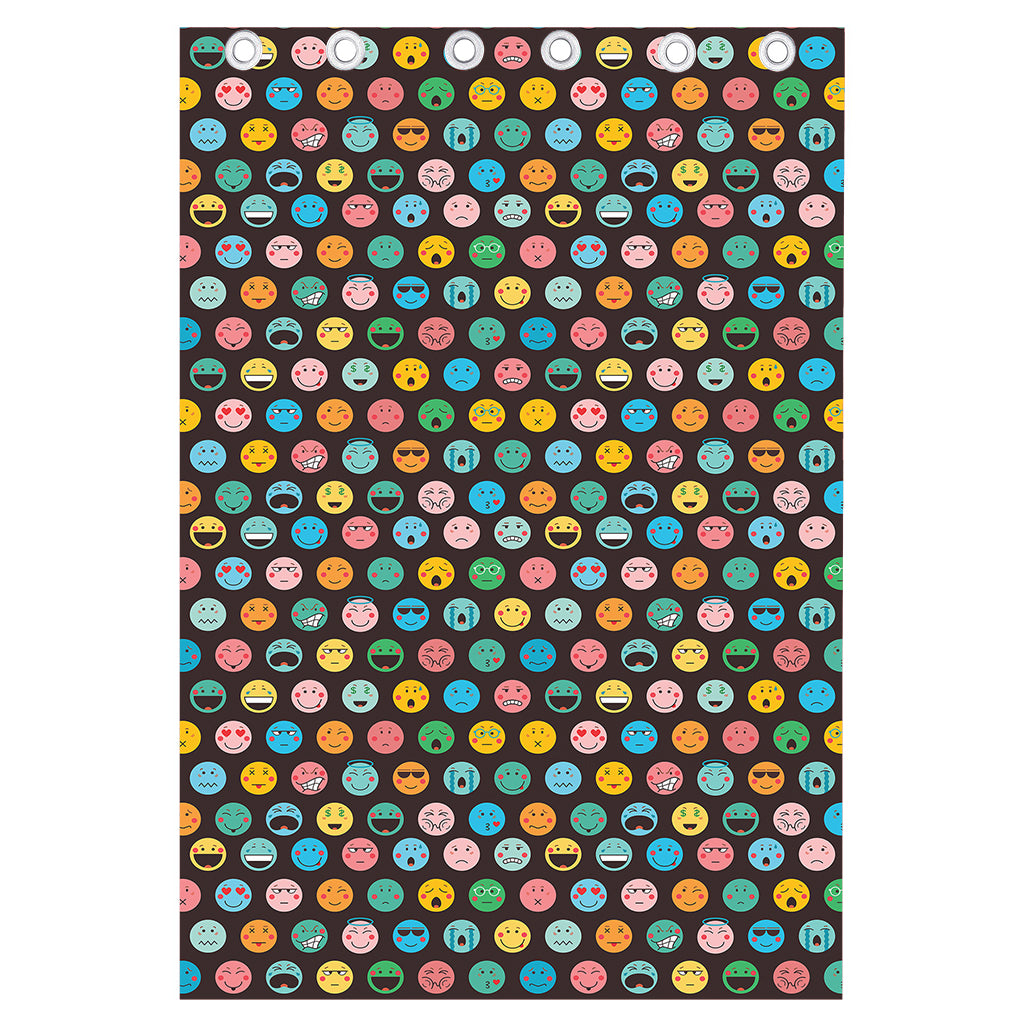 Colorful Emoji Faces Pattern Print Curtain