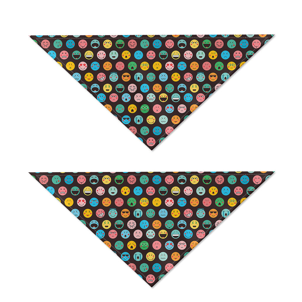 Colorful Emoji Faces Pattern Print Dog Bandana