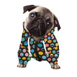 Colorful Emoji Faces Pattern Print Dog Zip Up Hoodie