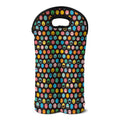 Colorful Emoji Faces Pattern Print Double Neoprene Wine Tote