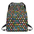 Colorful Emoji Faces Pattern Print Drawstring Backpack