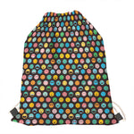 Colorful Emoji Faces Pattern Print Drawstring Bag