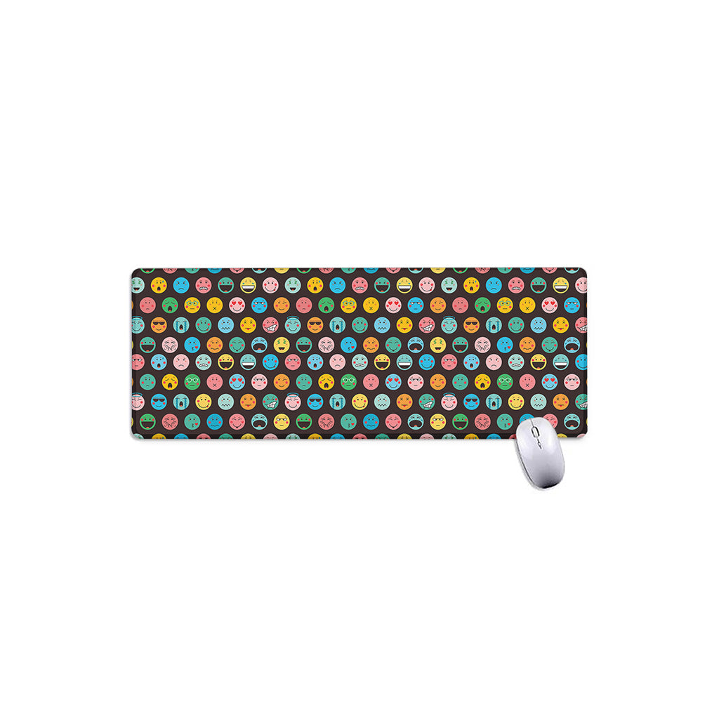 Colorful Emoji Faces Pattern Print Extended Mouse Pad