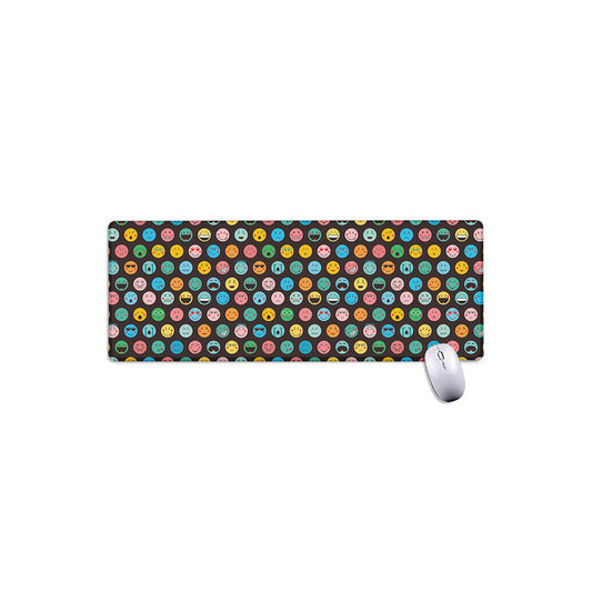 Colorful Emoji Faces Pattern Print Extended Mouse Pad