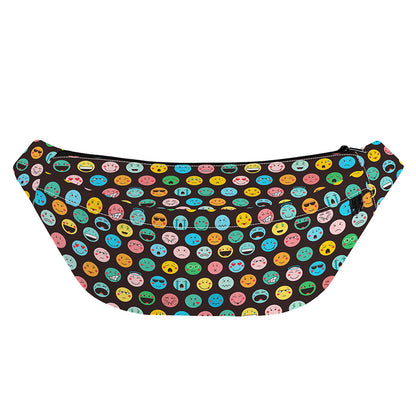 Colorful Emoji Faces Pattern Print Fanny Pack