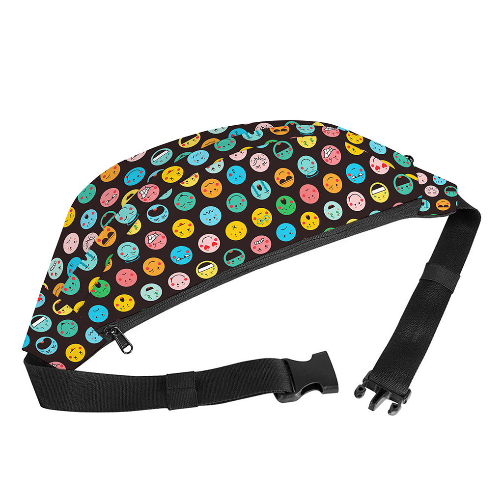 Colorful Emoji Faces Pattern Print Fanny Pack