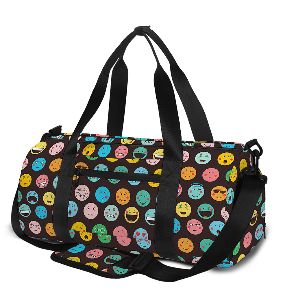 Colorful Emoji Faces Pattern Print Gym Bag