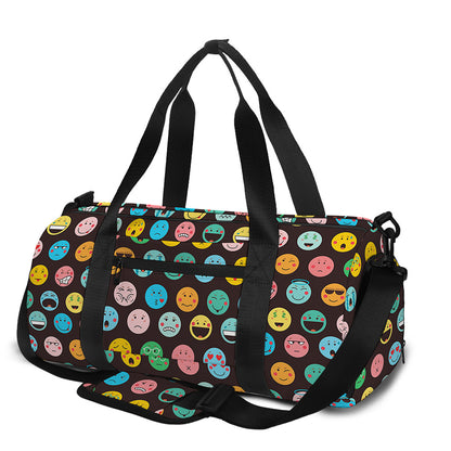 Colorful Emoji Faces Pattern Print Gym Bag