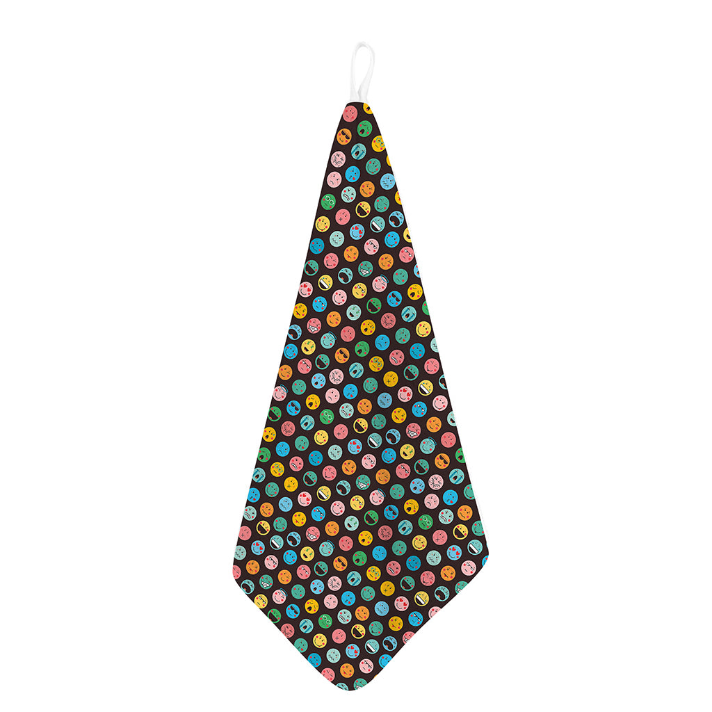 Colorful Emoji Faces Pattern Print Hand Towel